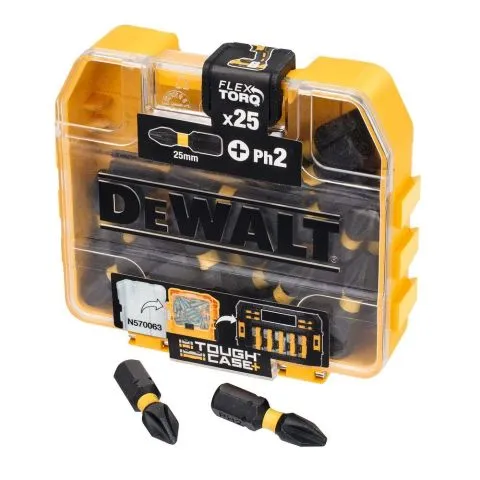 Beställ idag DT70555T-QZ Dewalt Torsionbits PH2, 25 mm, 25 delar